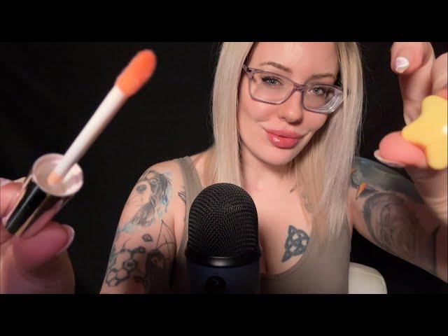 ASMR Lipstick & Gloss on me+you (mouth sounds galore)