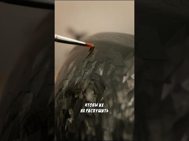 Укладка кованого карбона на зеркала #карбон #своимируками #shorts #рекомендации #ручнаяработа #diy