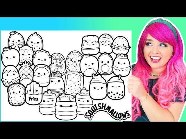 Coloring Squishmallows Food, Sweet Treats & Breakfast Coloring Pages | Squishmallows Food Plushies