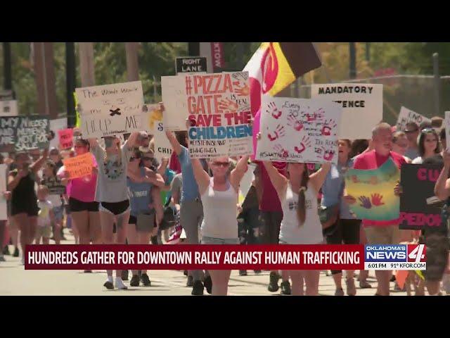 ‘Save the Children’ rally draws hundreds to Oklahoma City, but some question the belief behind the s