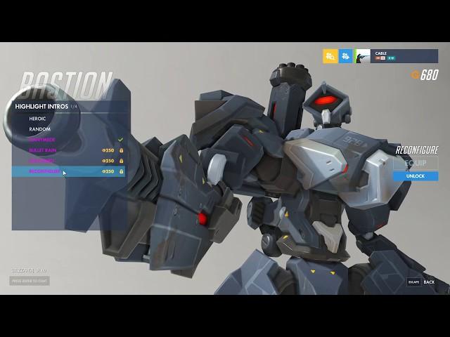 Overwatch Bastion all Skins and Stuff