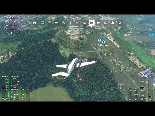 Бугульма, полет над городом в Microsoft Flight Simulator