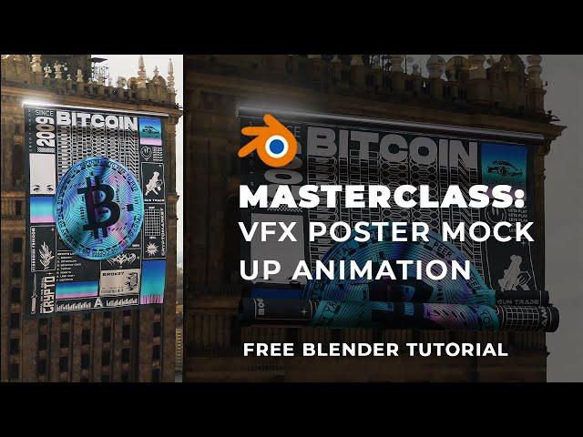 ⭐️ MASTERCLASS: INCREDIBLE CGI POSTER ROLL-UP / MOCK UP ANIMATION IN BLENDER 3D⭐️