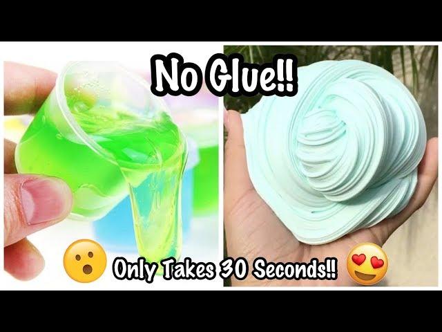 No Glue Slime Recipes That Only Take 30 Seconds To Make!!