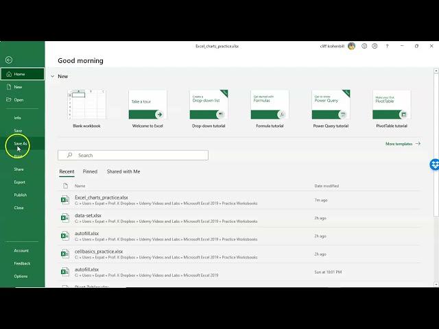 Excel 2019 - How to share an Excel file using email