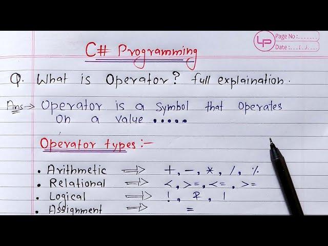 C# - Operators | Arithmetic, Relational, Logical, Equality, Ternary & Incr/decr Operators