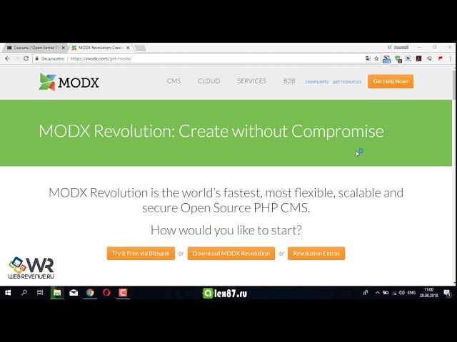 Установка MODX Revolution на локальный веб-сервер - openserver