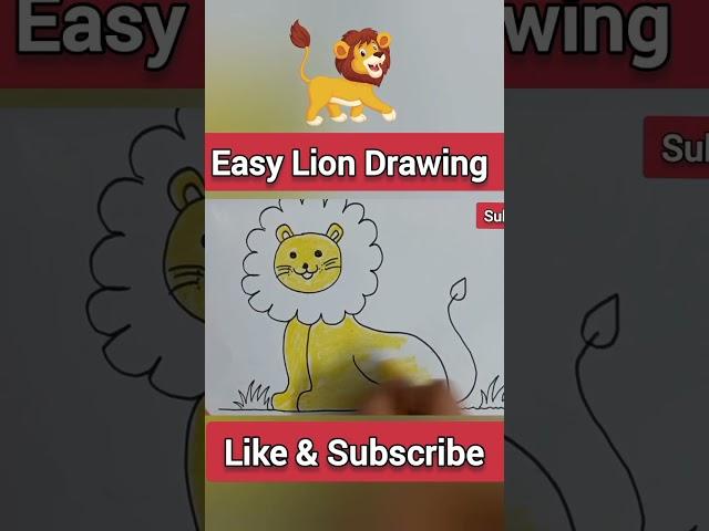 Easy Lion Drawing #kids #liondrawing #drawing #shortvideo #shorts #lion