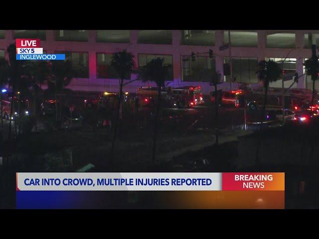 Car plows into crowd near SoFi stadium, injures 6