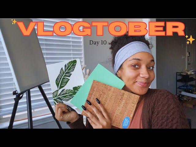 VLOGTOBER Day 10: PAINTING | Mixed Media Collage | Michael’s Haul & More!! (ART VLOG)