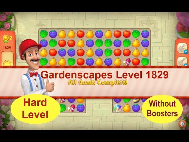 Gardenscapes Level 1829 - [2021]  solution of Level 1829 on Gardenscapes [No Boosters]