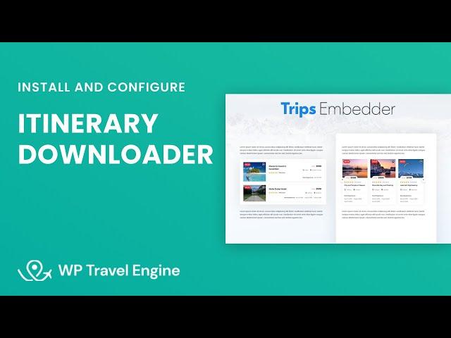 Itinerary Downloader Add-On | WP Travel Engine Tutorial