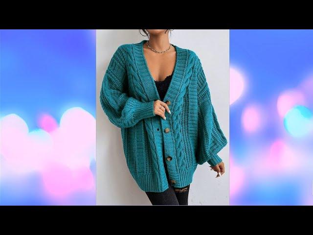 LARGE KNIT EMERALD CARDIGAN