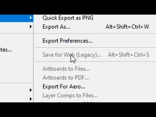 Save For Web Not Working (Greyed Out)