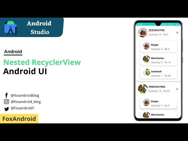 Nested RecylerView in Android Studio | Nested RecylerView | Android Studio Tutorial