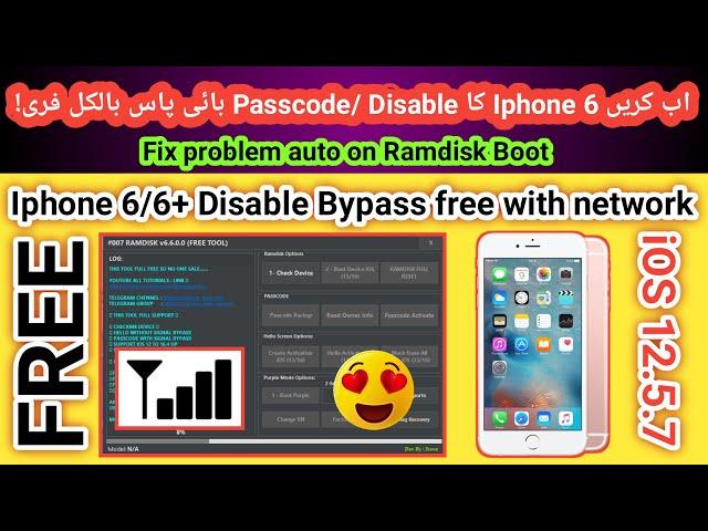 Iphone 6 icloud unlock free iOS 12.5.7 with Sim working | How to bypass icloud iphone 6 free | 2024