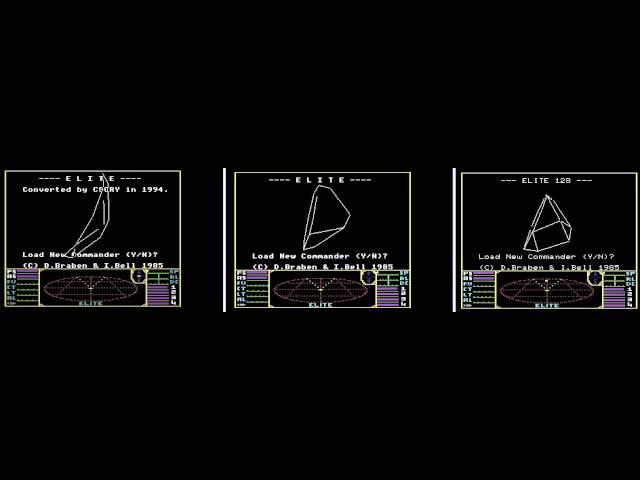 Comparing Elite on Commodore 64 Plus 4 n Elite 128 for C128 in C64 mode