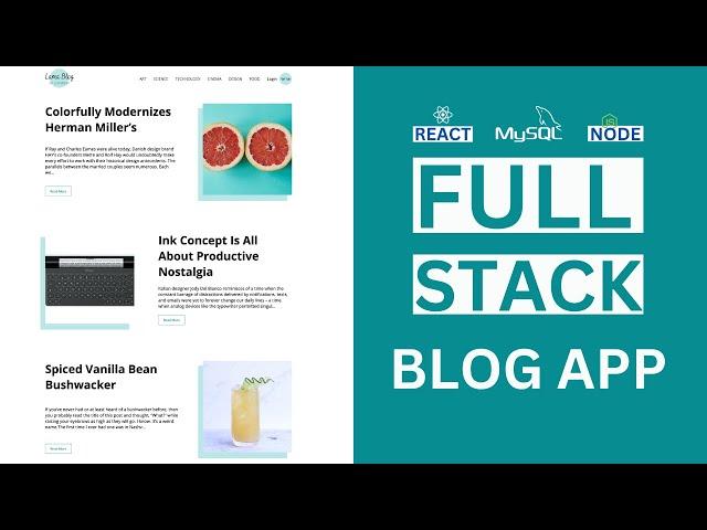 React Node.js MySQL Full Stack Blog App Tutorial