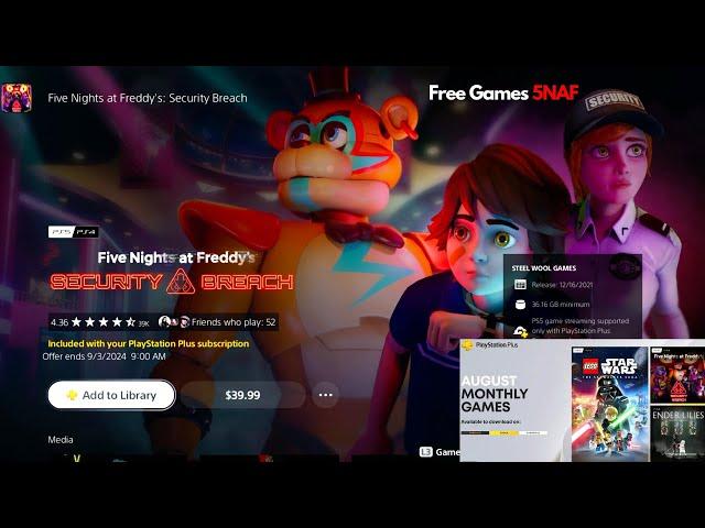 PS Plus 2024 August Free Games PS5 5NAF