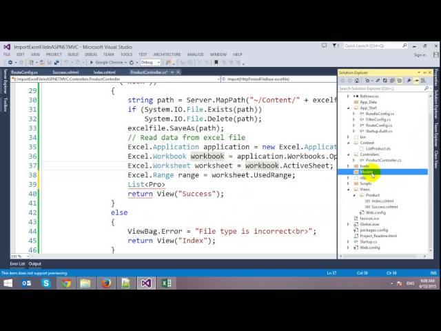 Import Excel Data to ASP.NET MVC