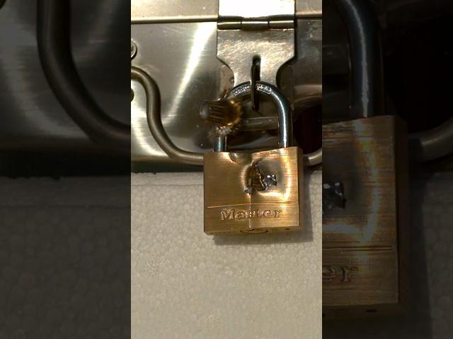 Can a bullet break a padlock? #experiment #slowmoguys #shorts