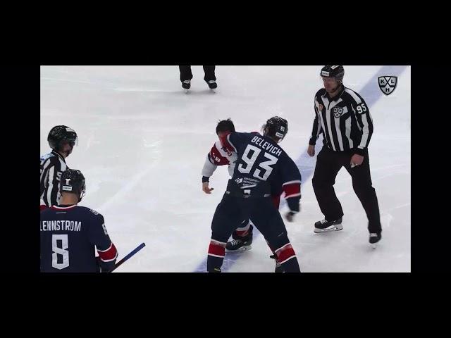 Андрей Белевич (Торпедо) vs. Рид Буше (Локомотив) Хоккейные Драки КХЛ Hockey Fights