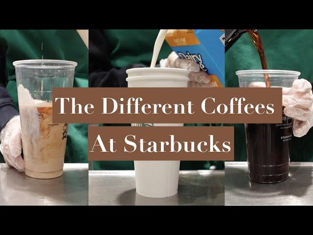 the difference between a coffee, latte, espresso & iced coffee | from a Starbucks Barista