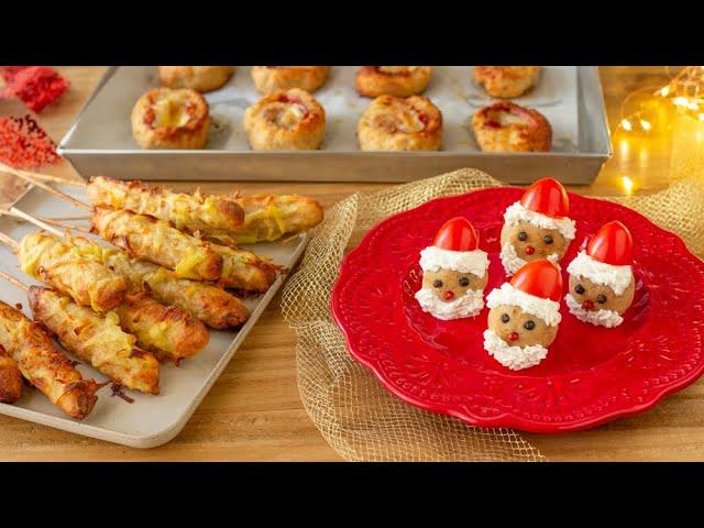 3 ANTIPASTI di NATALE facili e veloci  con un solo impasto