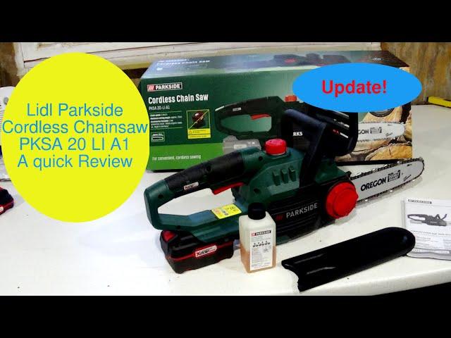 Lidl Parkside Cordless Chainsaw PKSA 20 LI A1 Review update