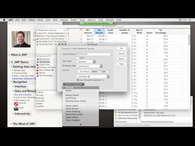 JMP Basics for Professors and Students (10/11/2016)