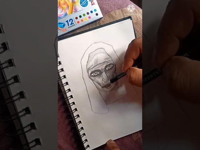 How to draw Valak the Nun #art #shorts #drawing