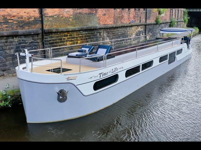 Finesse "Discovery" an all electric Wide Beam Yacht Review for Crick 2022 called Time of LiFe