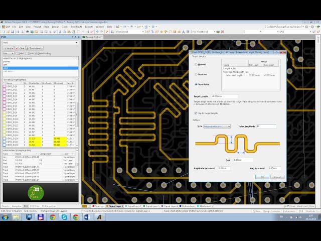 Altium Designer 14. Выравнивание длин цепей.