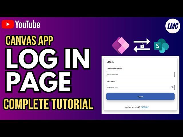 Canvas App: LOG IN page Complete Tutorial (UI, Functionality, Database)