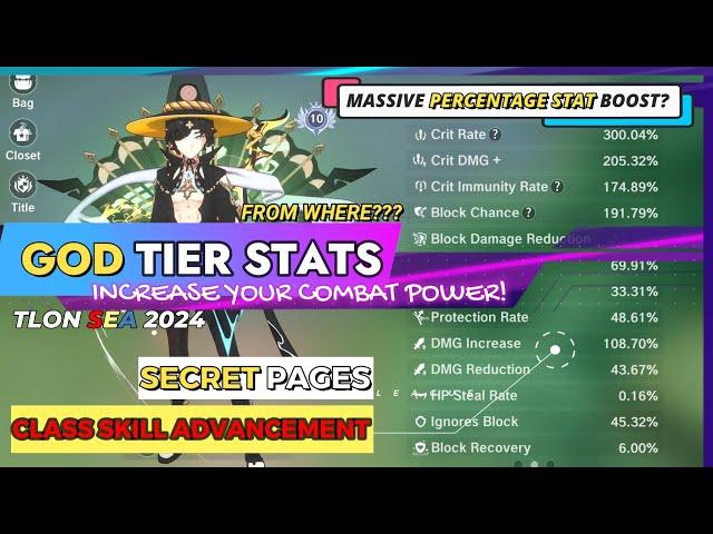 "GOD" TIER % STATS-THE "SECRET PAGES" OF THE CLASS SKILL ADVANCEMENTS-LEGEND OF NEVERLAND SEA