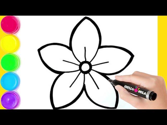 HOW TO DRAW A FLOWERS EASY | COMO DESENHAR UMA FLOR ( Hello Mila)