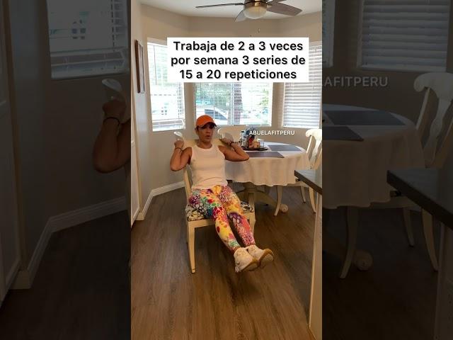 SUPER EASY CHAIR ABS! #abuelafitperu #motivation #gymcasa #fit #fitness #abs #abuela