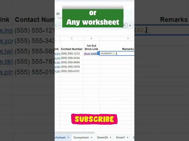 Automate Campaign Sheets (XLOOKUP & IMPORTRANGE ) #sheets #exceltips #spreadsheets #shortsvideo ⏱️