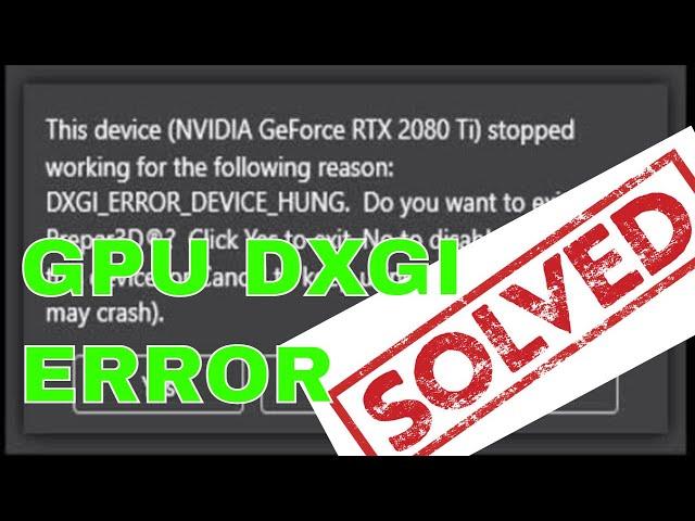 DXGI ERROR DISABLED | SOLVED VRAM CRASHES | 2022 UPDATE