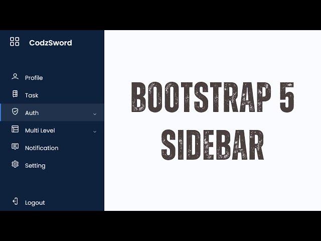 How to Create Sidebar Using Bootstrap 5 | Responsive Sidebar With Bootstrap | Sidebar Menu