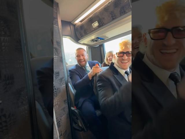 CONOR MCGREGOR SITS NEXT TO JAKE PAUL’S MOM ON BUS RIDE TO DONALD TRUMP INAUGURATION