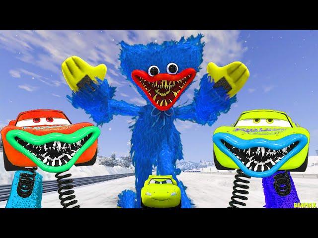 Epic Escape From The Lightning McQueen Boxy Boo & Huggy Wuggy Eater | McQueen VS McQueen | BeamNG