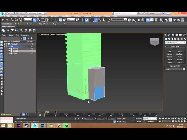 3ds max 2016  Modeling Buildings Using Boolean Operations