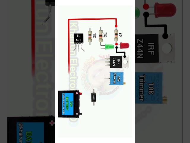 12v auto cut off Battery charger circuit #electronics​ # charger