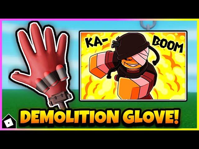 How to get DEMOLITION GLOVE + SHOWCASE in SLAP BATTLES! [ROBLOX]