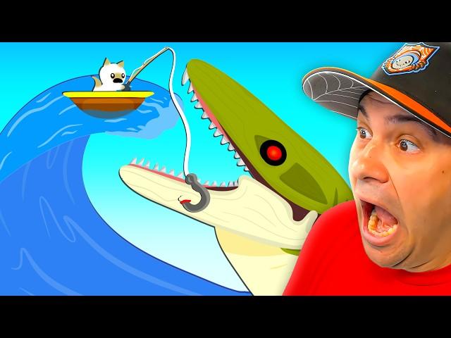 Catching a PREHISTORIC PROGNATHODON in Cat Goes Fishing!