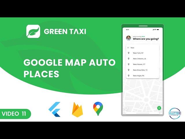 Google Map Auto Places || Taxi App Flutter