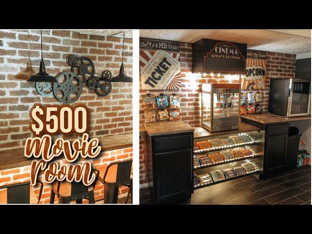 $500 DIY HOME MOVIE THEATER ROOM Movie Concession Area