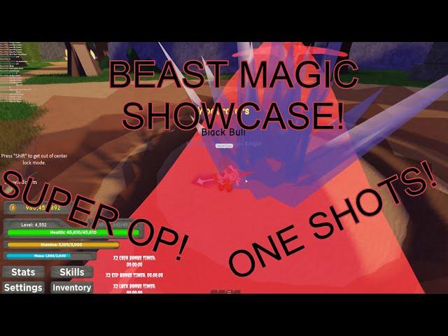 Beast Magic Showcase! (SUPER OP!) | Black Clover Kingdom Grimshot Roblox