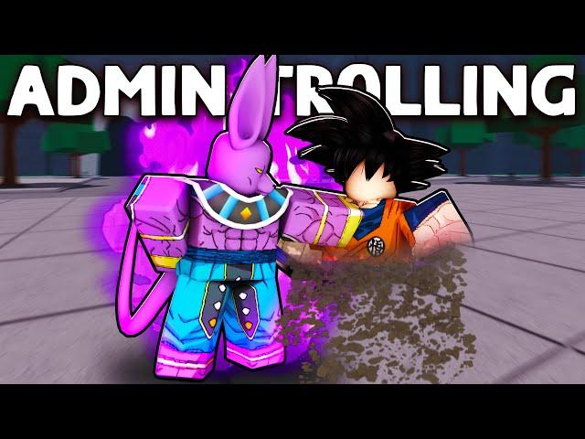 TROLLING Using ADMIN COMMANDS in PUBLIC SERVERS as BEERUS in Ki Battlegrounds ROBLOX